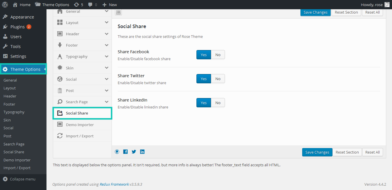 Options – Docs – Awards Blog Theme