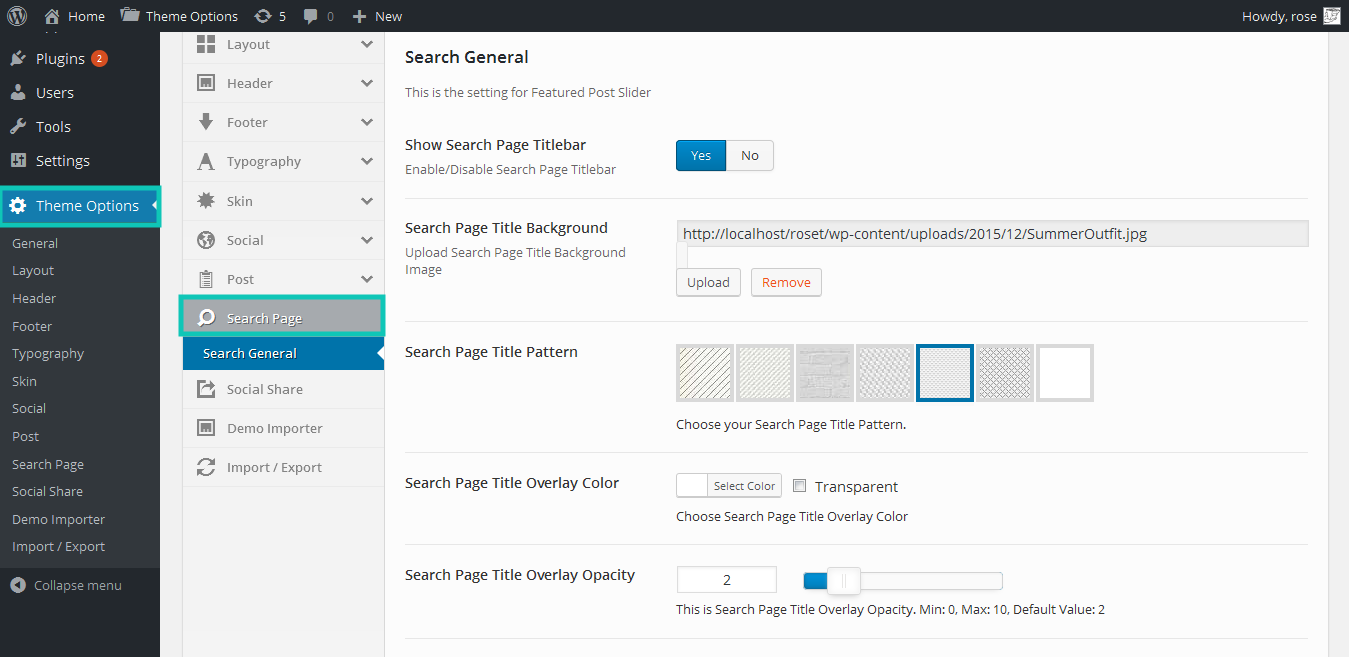 Options – Docs – Awards Blog Theme