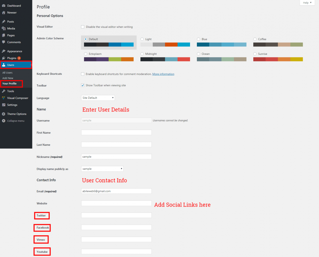 User Settings | Newser Docs